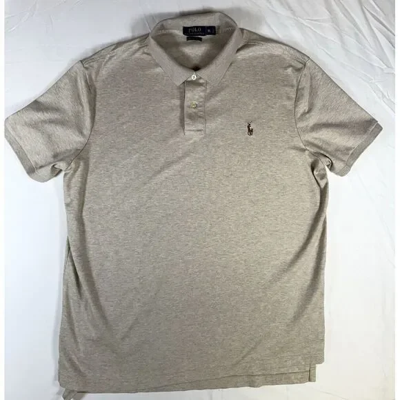 Polo Ralph Lauren Mens‎ Flesh Pony Beige Pima Soft Touch Polo Cotton XL Shirt - Picture 3 of 7